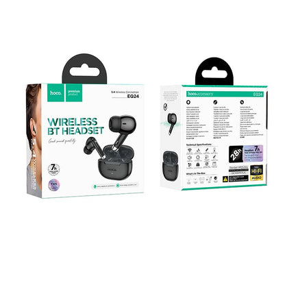 Manos libres Bluetooth HOCO EQ24, TWS, Negro