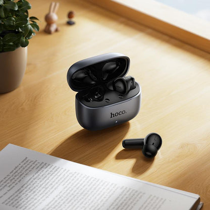 Manos libres Bluetooth HOCO EQ27 AI Traducción, TWS, ANC, Gris