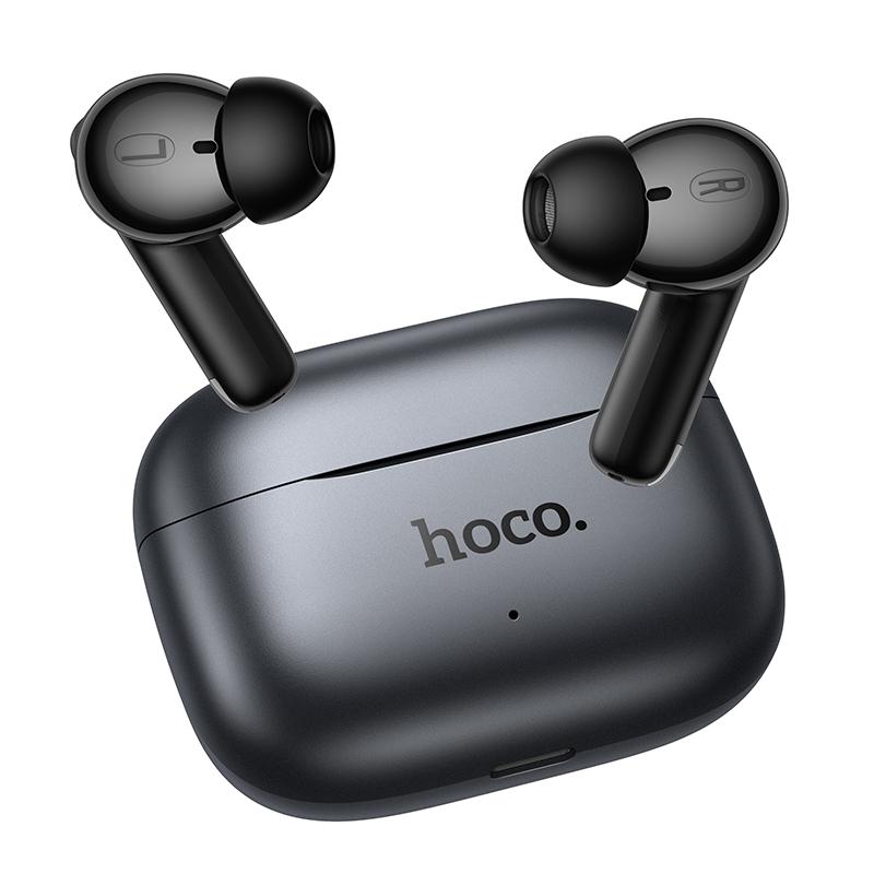 Manos libres Bluetooth HOCO EQ27 AI Traducción, TWS, ANC, Gris