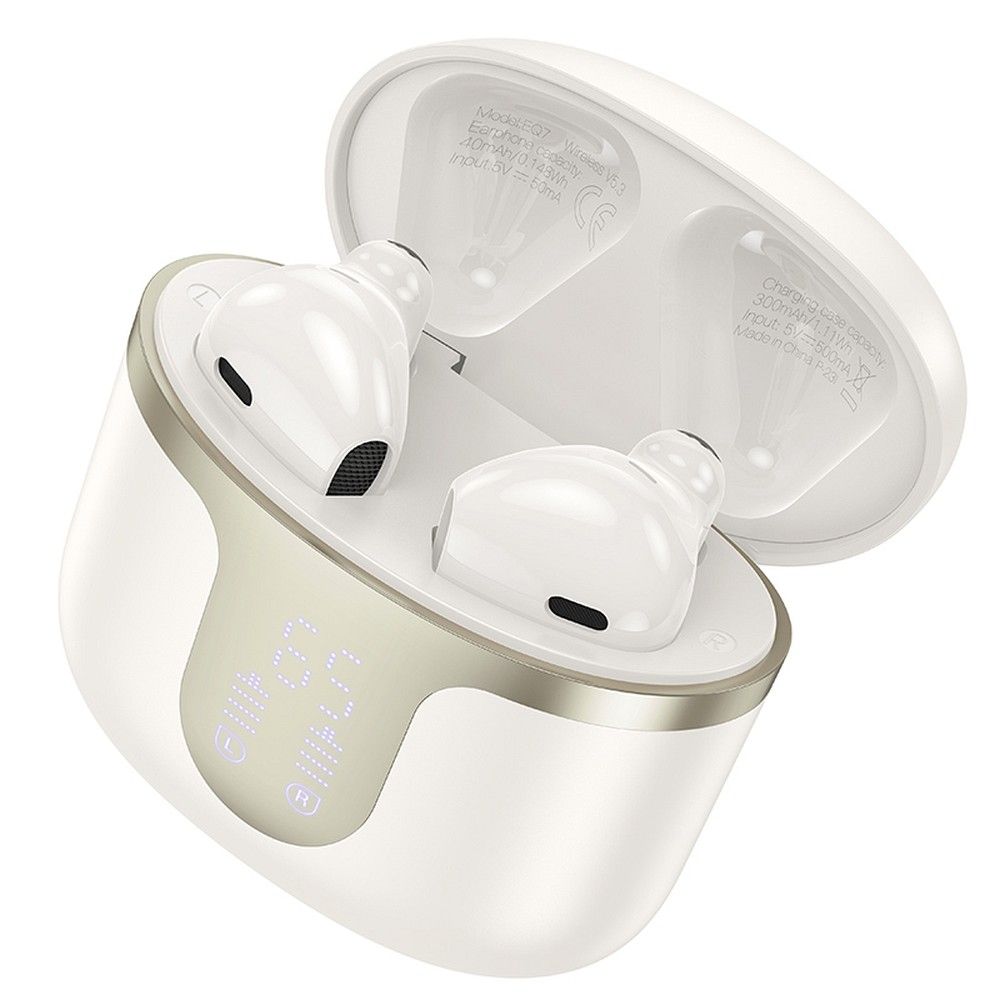 Auriculares Bluetooth HOCO EQ7, TWS, Blanco