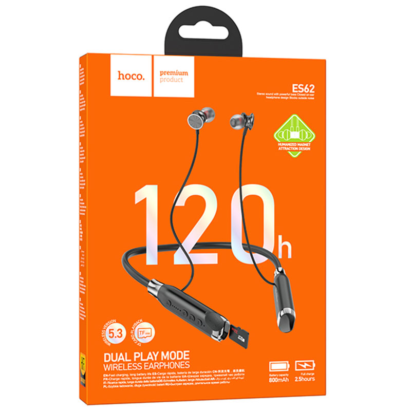 Manos libres Bluetooth HOCO ES62, A2DP, Negro