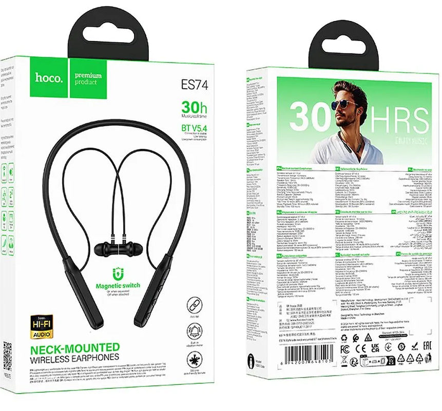 Auriculares Bluetooth HOCO ES74, A2DP, Negro