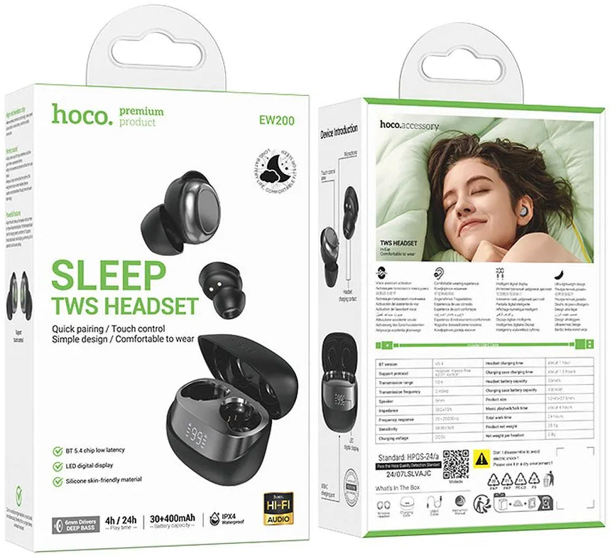 Auriculares Bluetooth HOCO EW200, TWS, Negro