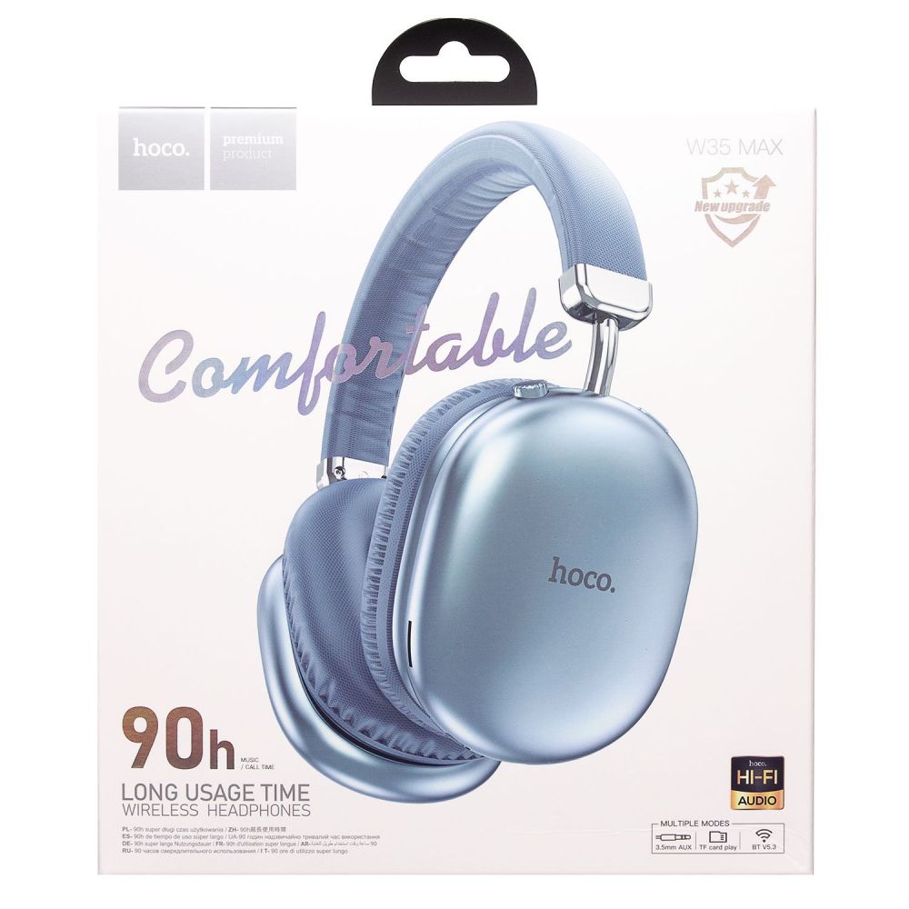 Manos libres Bluetooth HOCO W35 Max, A2DP, Azul
