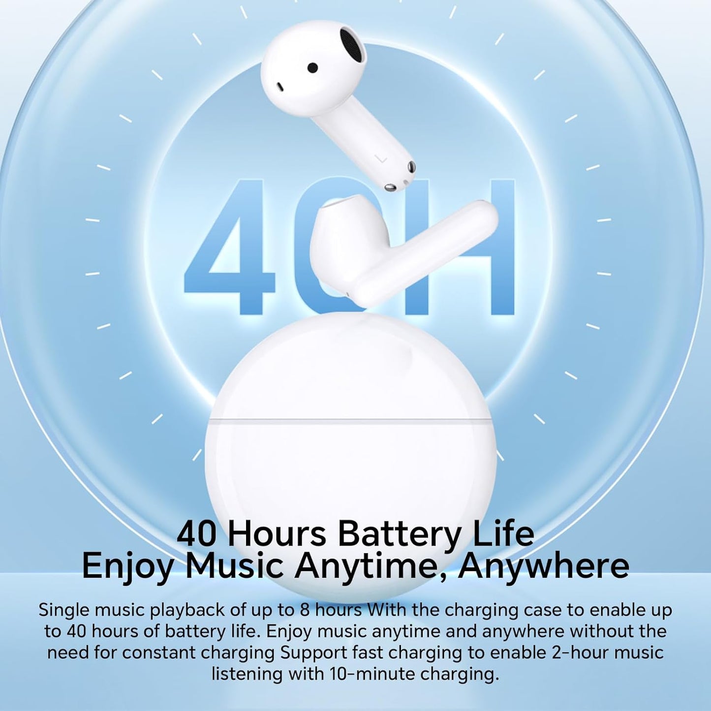 Manos libres Bluetooth Honor Choice X7e, TWS, ANC, Blanco 5504ABHF
