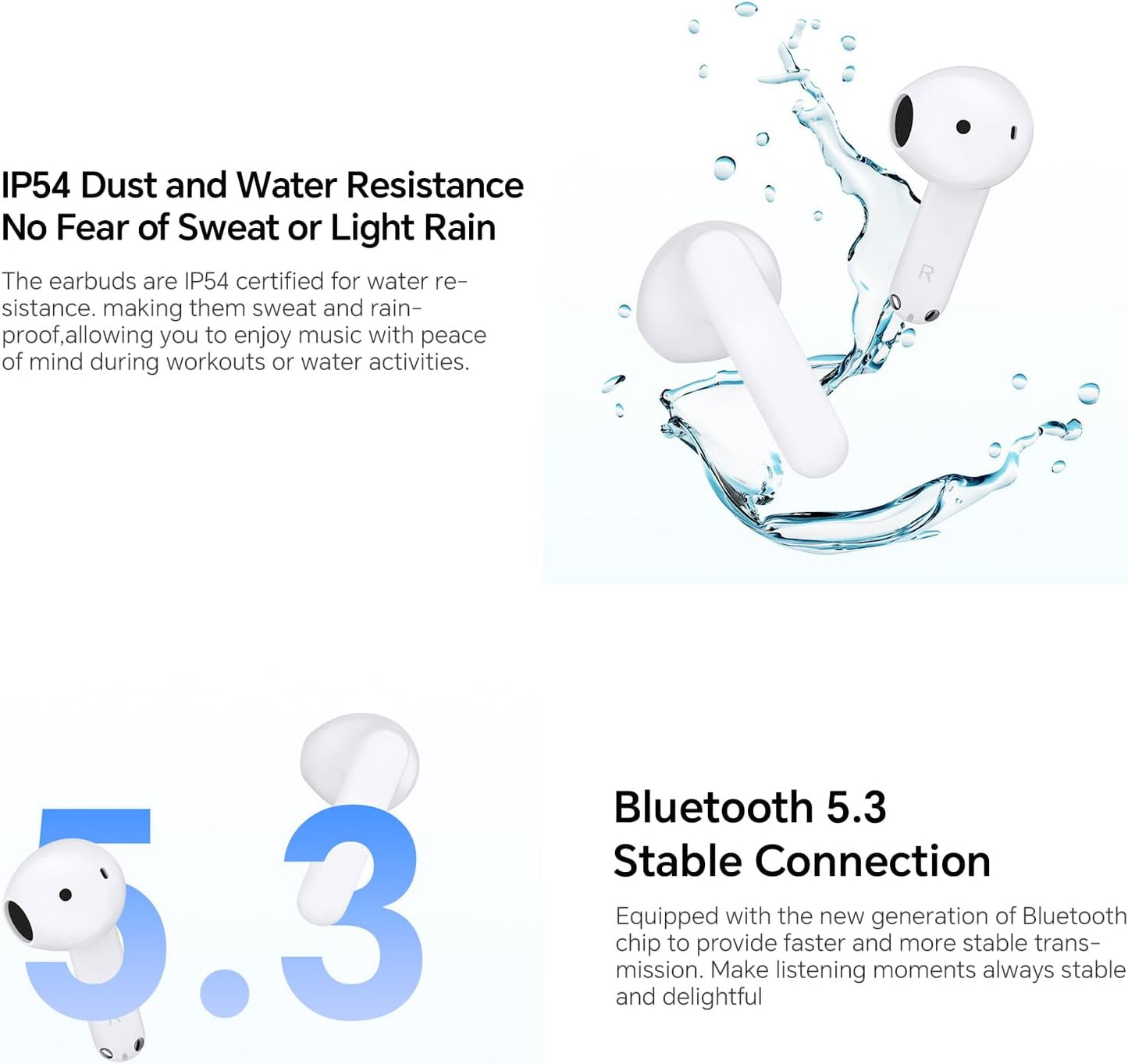 Manos libres Bluetooth Honor Choice X7e, TWS, ANC, Blanco 5504ABHF