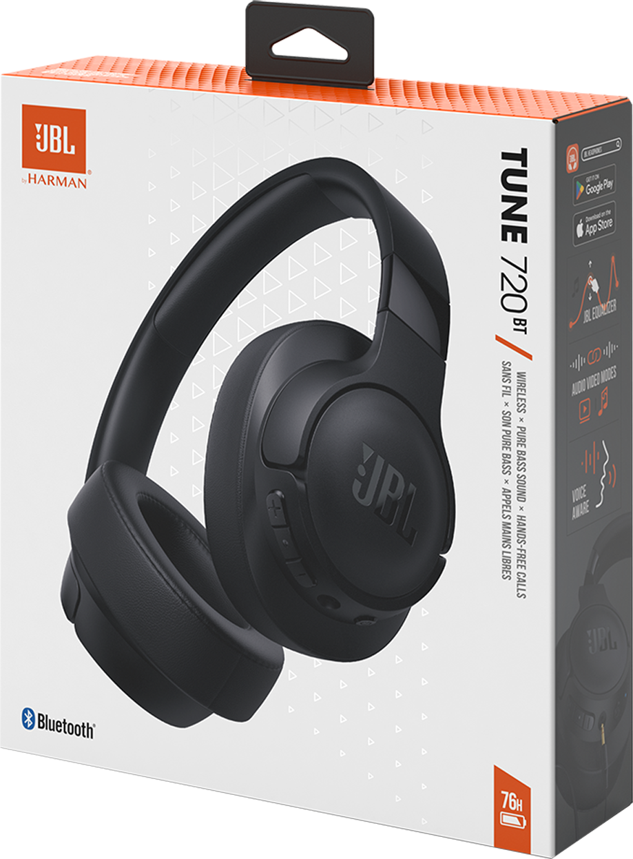 Manos libres Bluetooth JBL Tune 720BT, Multipunto, A2DP, Negro JBLT720BTBLK