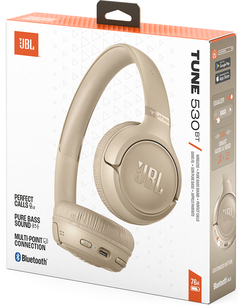 Manos libres Bluetooth JBL Tune 530BT, MultiPoint, A2DP, Beige JBLT530BTBEG