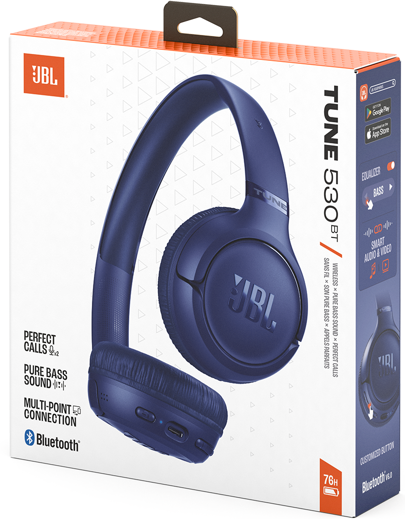 Manos libres Bluetooth JBL Tune 530BT, MultiPoint, A2DP, Azul JBLT530BTBLU