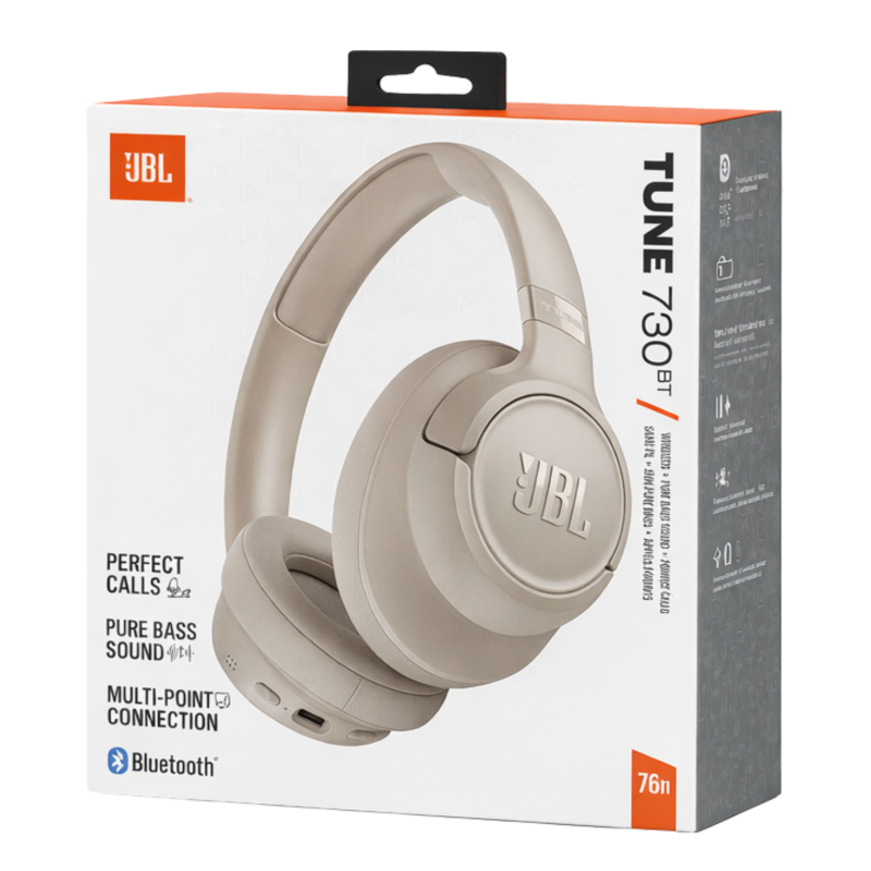 Manos libres Bluetooth JBL Tune 730BT, MultiPoint, A2DP, Beige JBLT730BTBEG