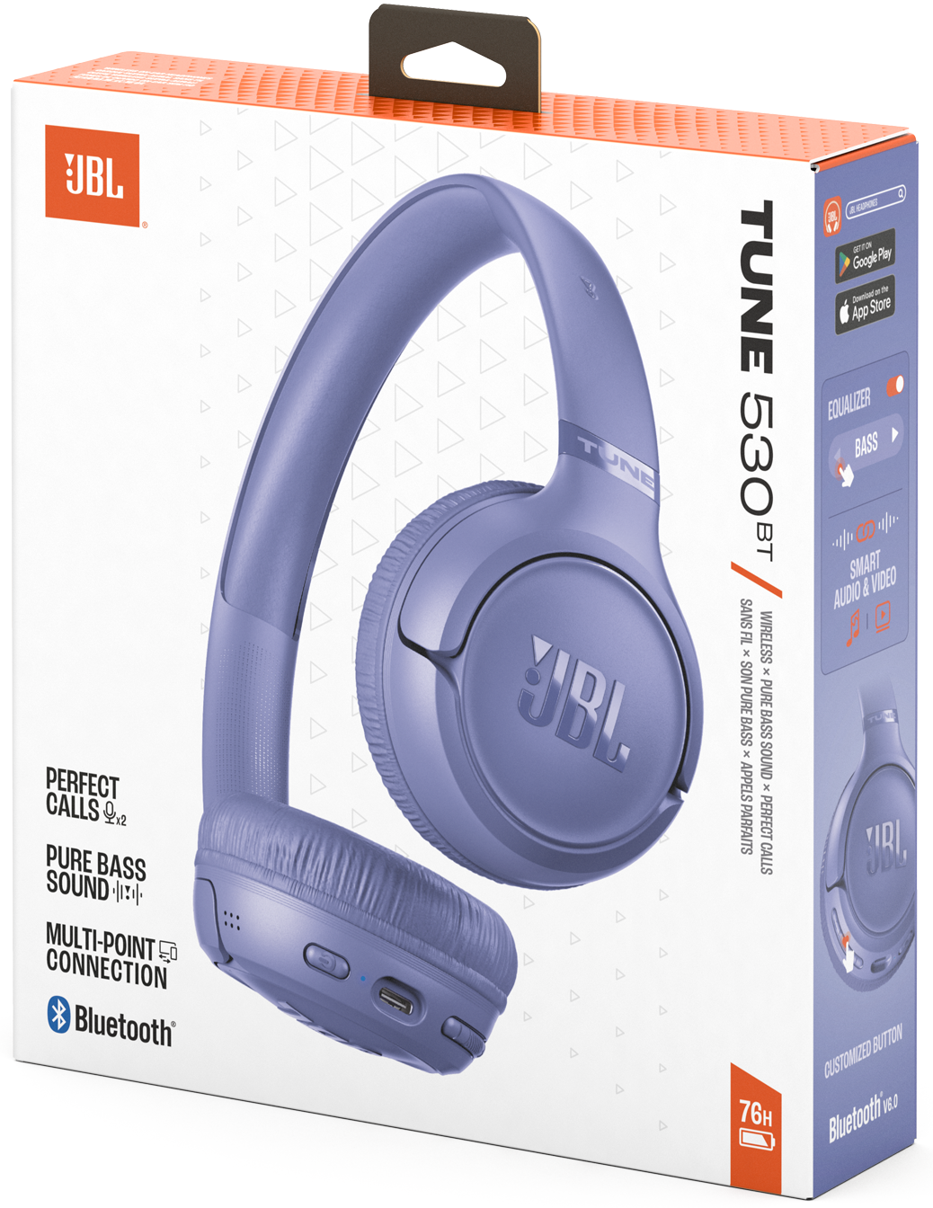 Bluetooth Handsfree JBL Tune 530BT, MultiPoint, A2DP, Purple