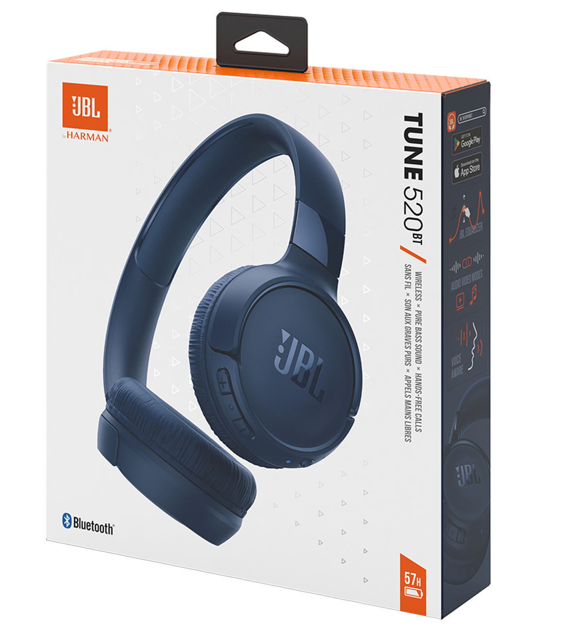 Manos libres Bluetooth JBL Tune 520BT, MultiPoint, A2DP, Azul JBLT520BTBTBLU