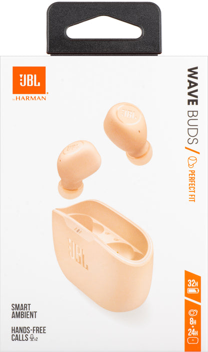 Auriculares manos libres Bluetooth JBL Wave Buds, TWS, Beige JBLWBUDSBEG