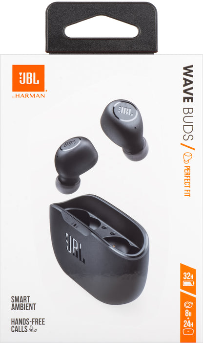 Manos libres Bluetooth JBL Wave Buds, TWS, Negro JBLWBUDSBLK