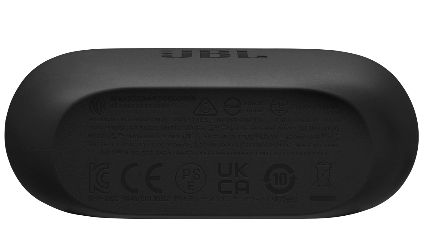 Manos libres Bluetooth JBL Wave Buds 2, TWS, ANC, MultiPoint, Negro JBLWBUDS2BLK