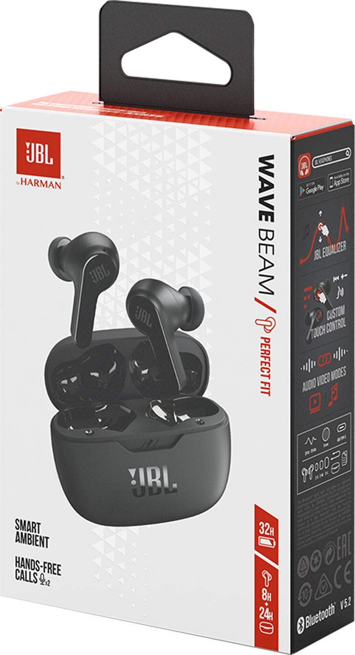 Manos libres Bluetooth JBL Wave Beam, TWS, Negro JBLWBEAMBLK