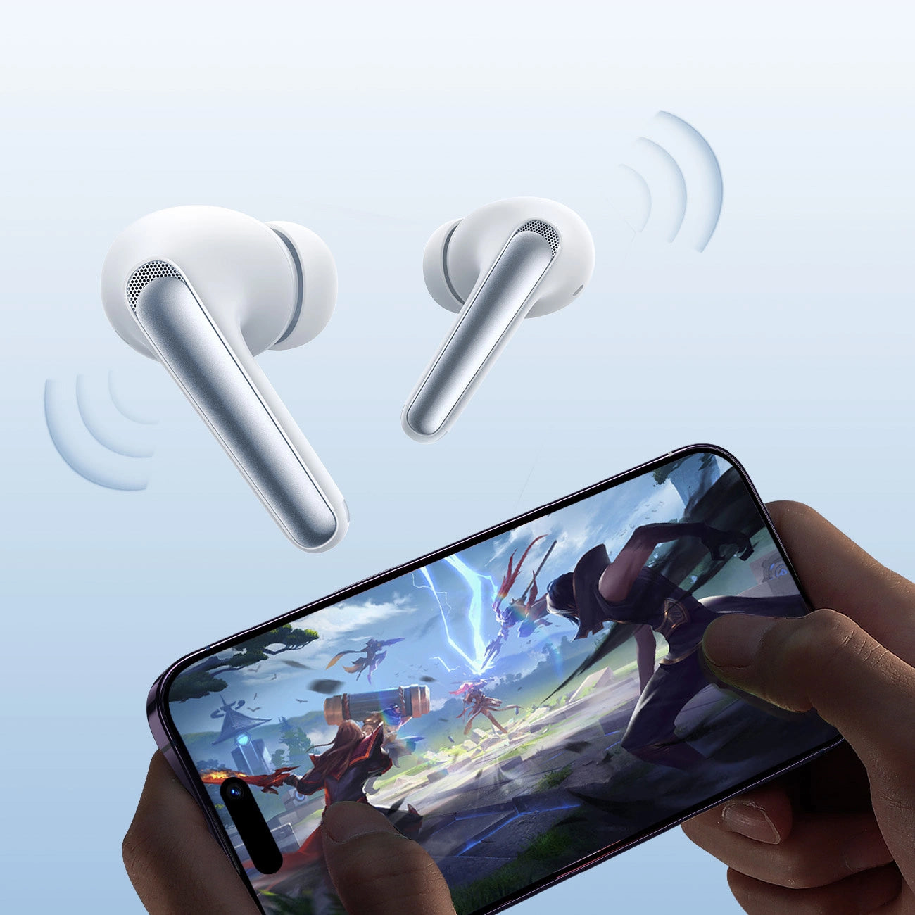 Auriculares Bluetooth Joyroom Funpods JR-FN2, TWS, ANC, Blanco