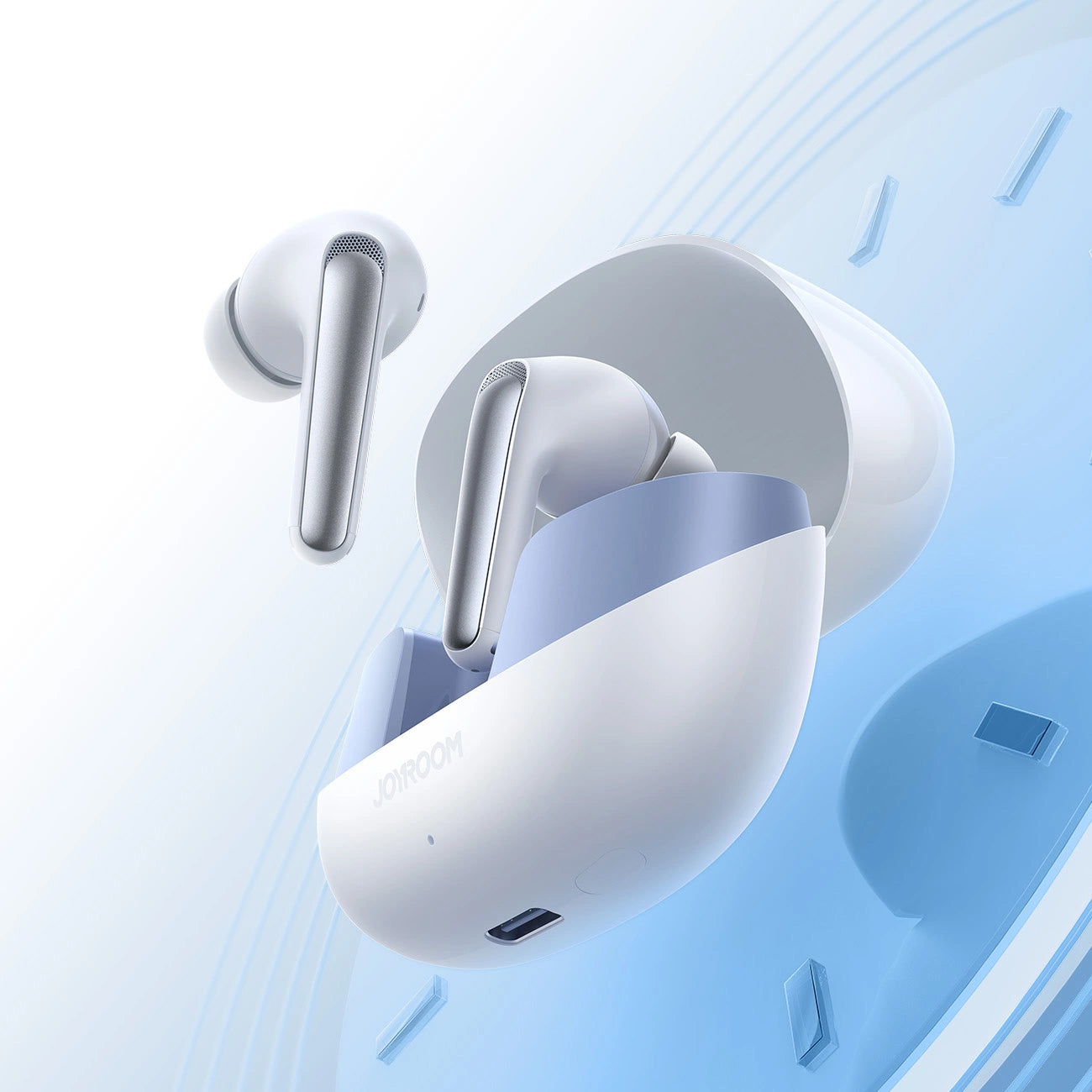 Auriculares Bluetooth Joyroom Funpods JR-FN2, TWS, ANC, Blanco