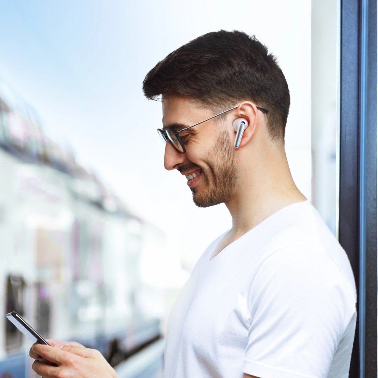 Auriculares Bluetooth Joyroom Funpods JR-FN2, TWS, ANC, Blanco