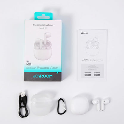 Manos libres Bluetooth Joyroom Funpods JR-FB1 Nueva Versión, TWS, Blanco
