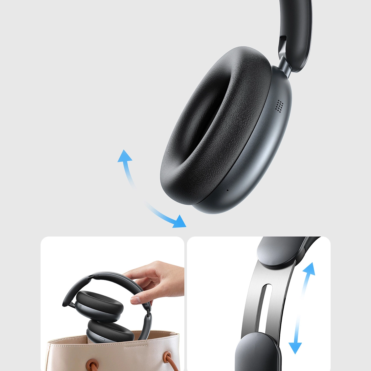 Manos libres Bluetooth Joyroom JR-JH1, A2DP, ANC, Negro