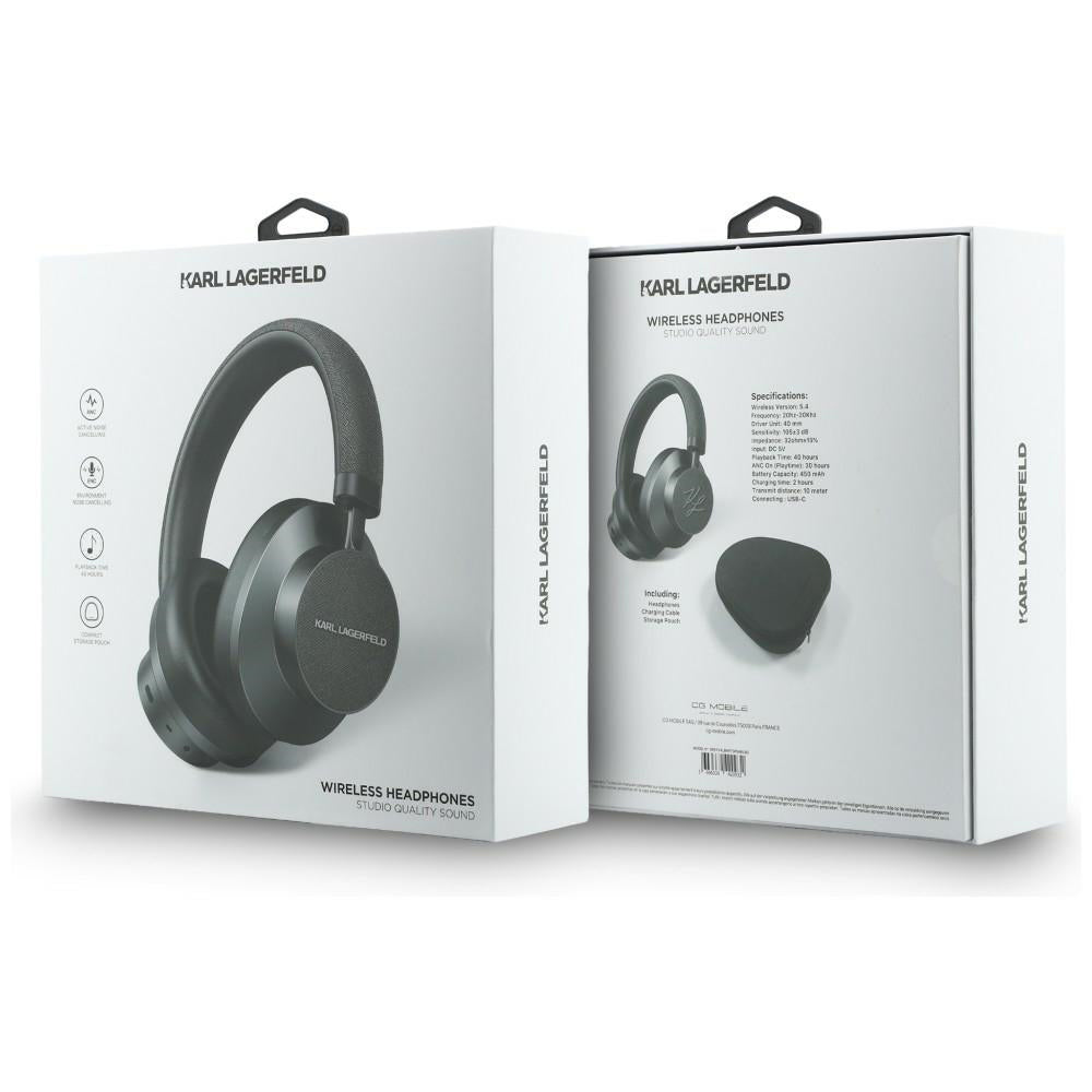 Handsfree Bluetooth Karl Lagerfeld Saffiano Elongado, A2DP, ANC, Gris