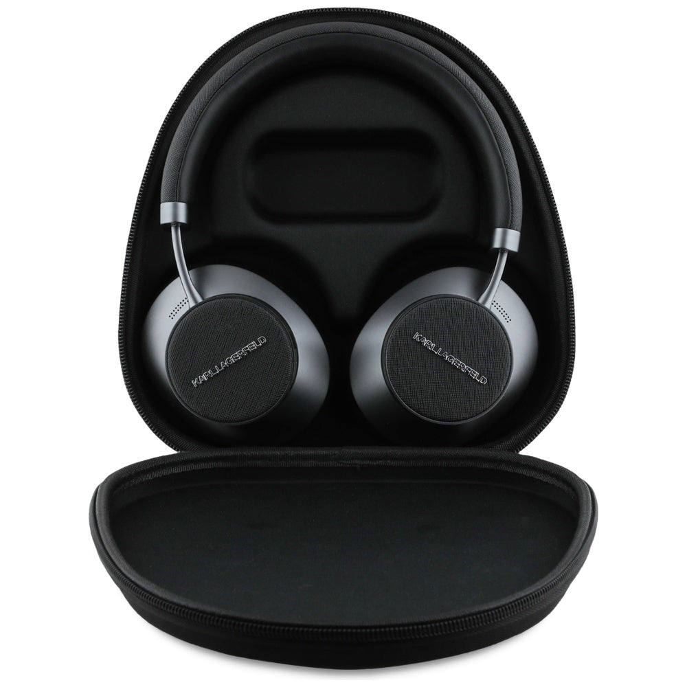 Manos libres Bluetooth Karl Lagerfeld Saffiano Elongated, A2DP, ANC, Negro