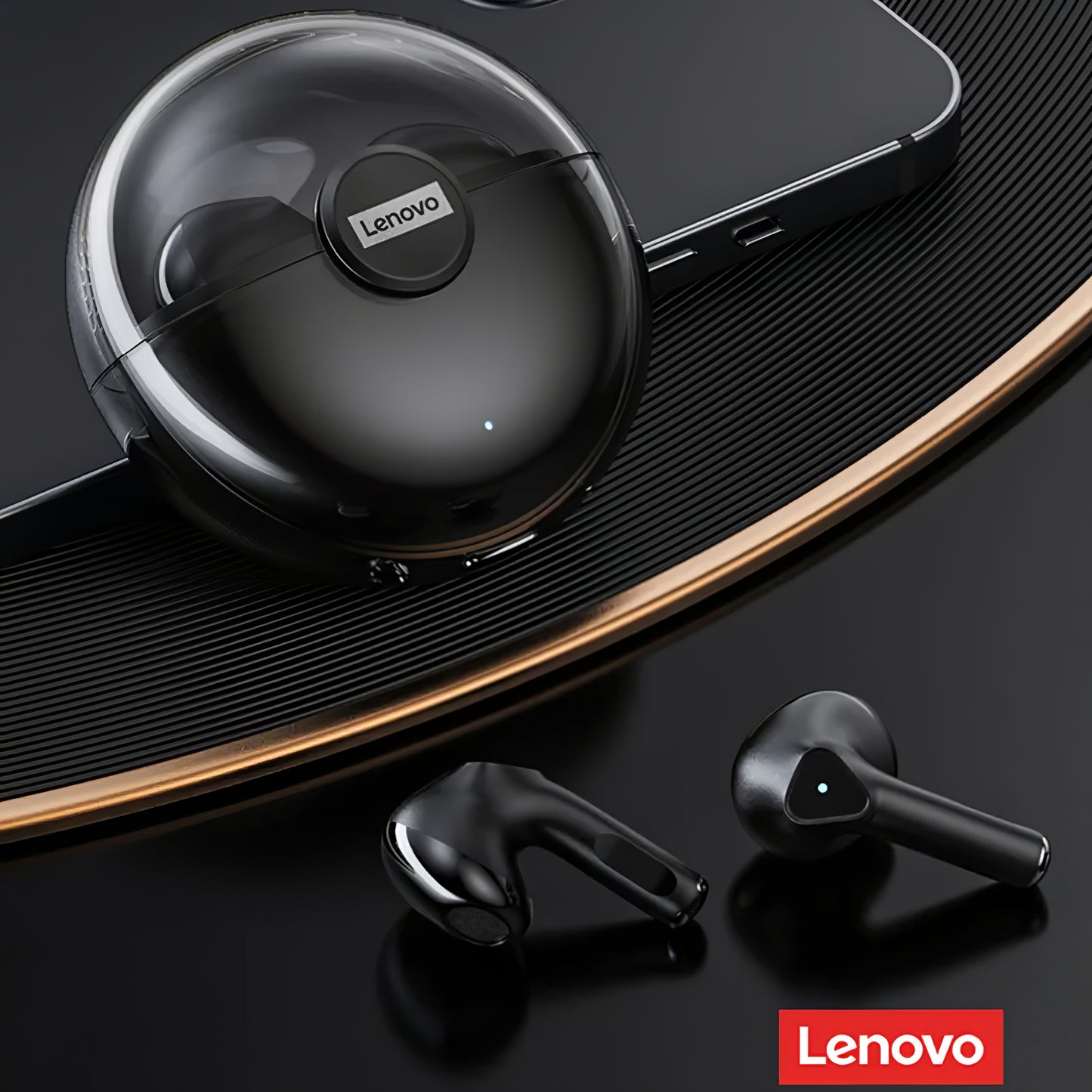 Manos libres Bluetooth Lenovo LP80, TWS, Negro 