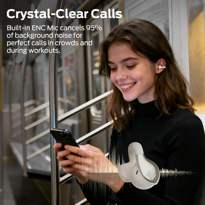 Manos libres Bluetooth Monster AC225, TWS, Crema Claro