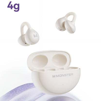 Manos libres Bluetooth Monster AirClip AC200, TWS, Crema Claro
