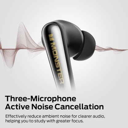 Manos libres Bluetooth Monster Clarity 200, TWS, ANC, Negro