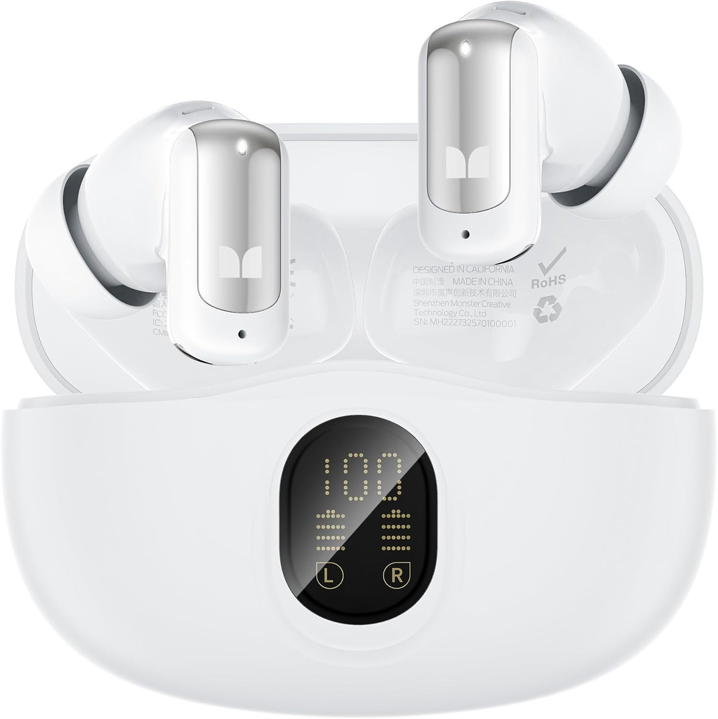 Manos libres Bluetooth Monster N-Lite 217, TWS, Blanco