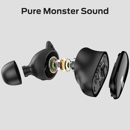 Manos libres Bluetooth Monster N-Lite 206, TWS, Negro
