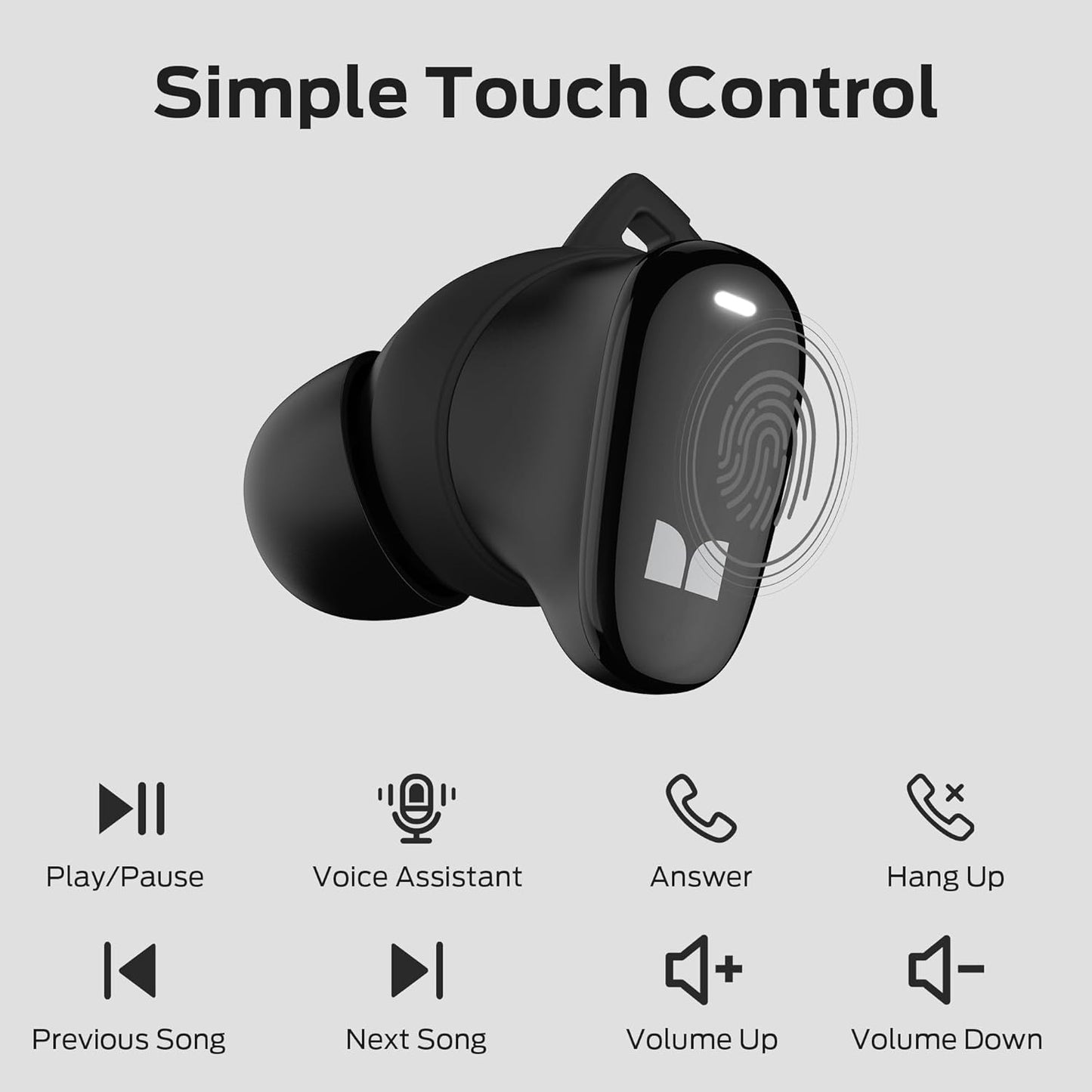 Manos libres Bluetooth Monster N-Lite 206, TWS, Negro
