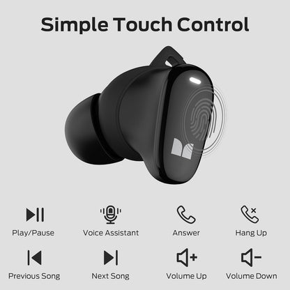 Manos libres Bluetooth Monster N-Lite 206, TWS, Negro