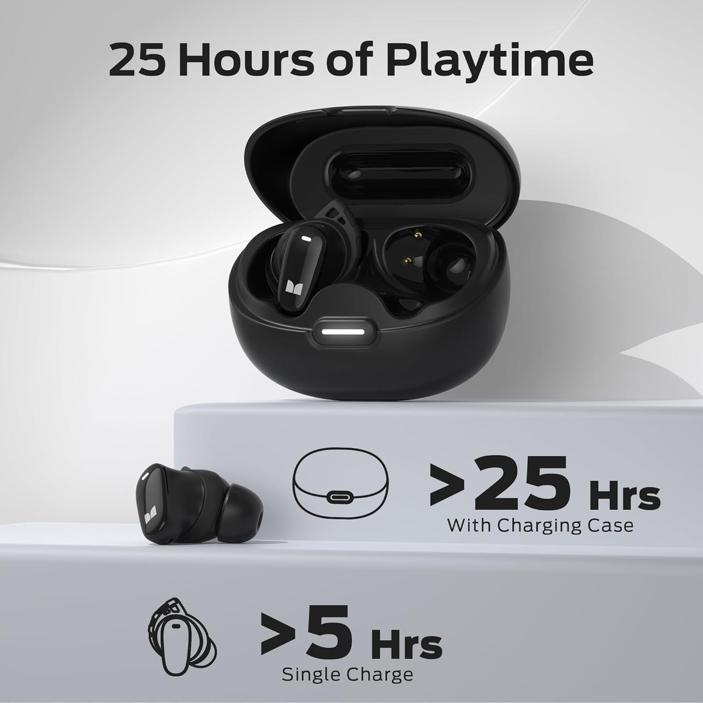 Manos libres Bluetooth Monster N-Lite 206, TWS, Negro