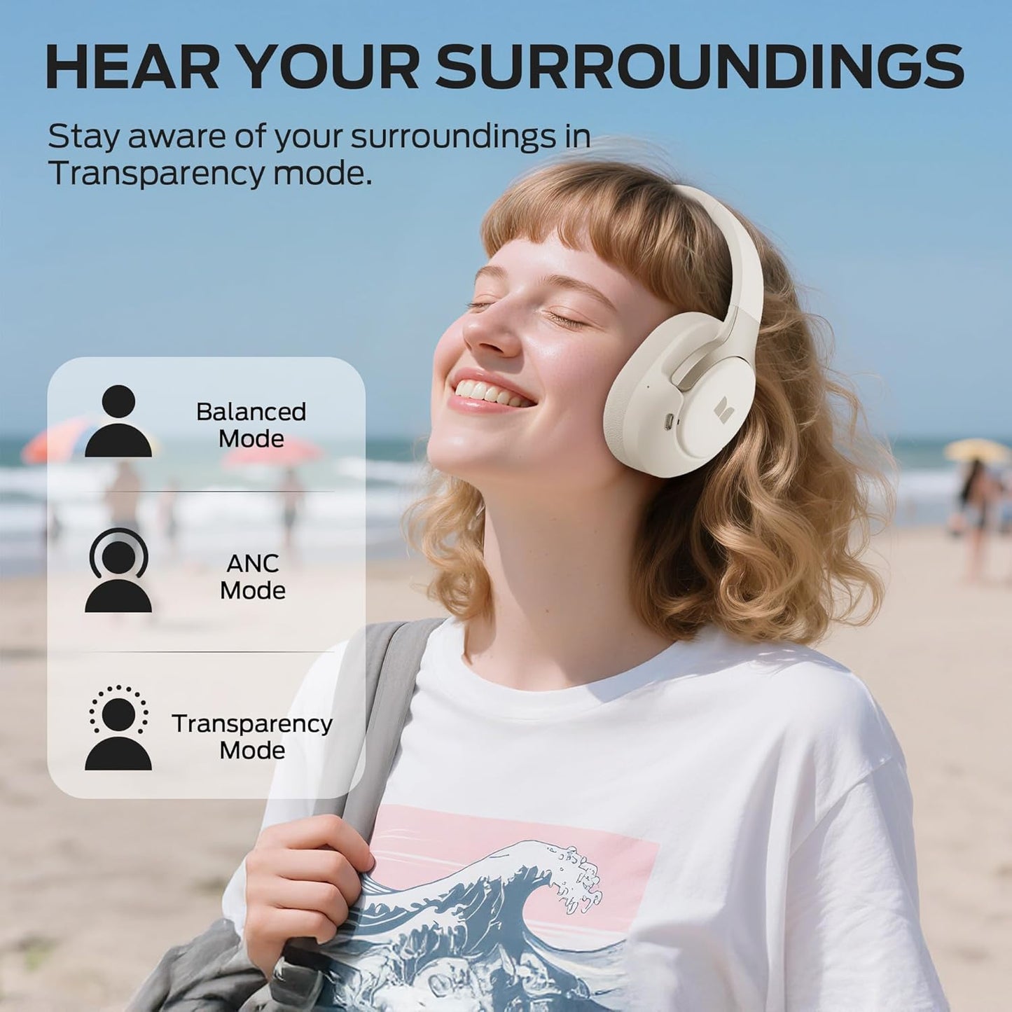 Manos libres Bluetooth Monster Persona 5th, MultiPoint, A2DP, ANC, Blanco