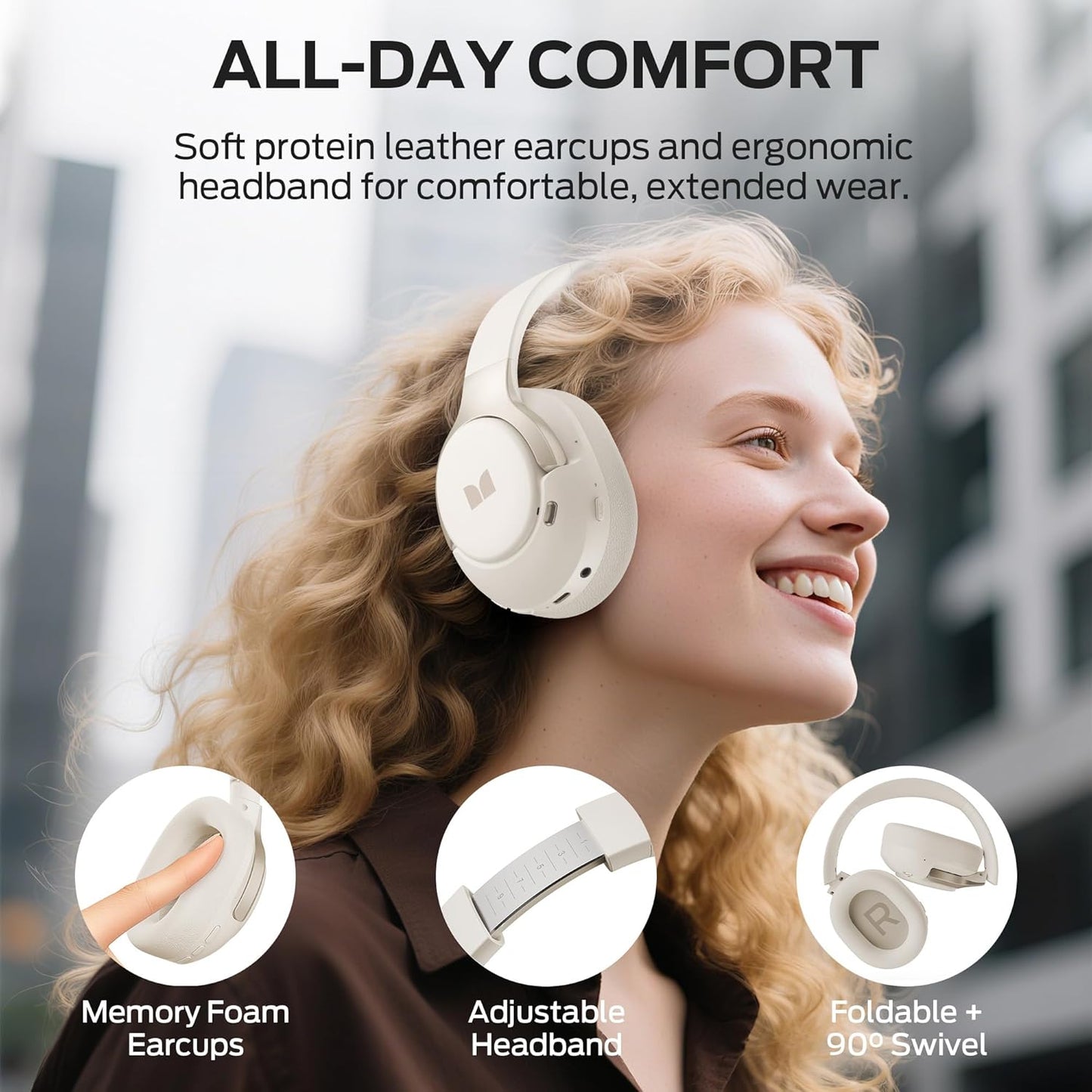 Manos libres Bluetooth Monster Persona 5th, MultiPoint, A2DP, ANC, Blanco