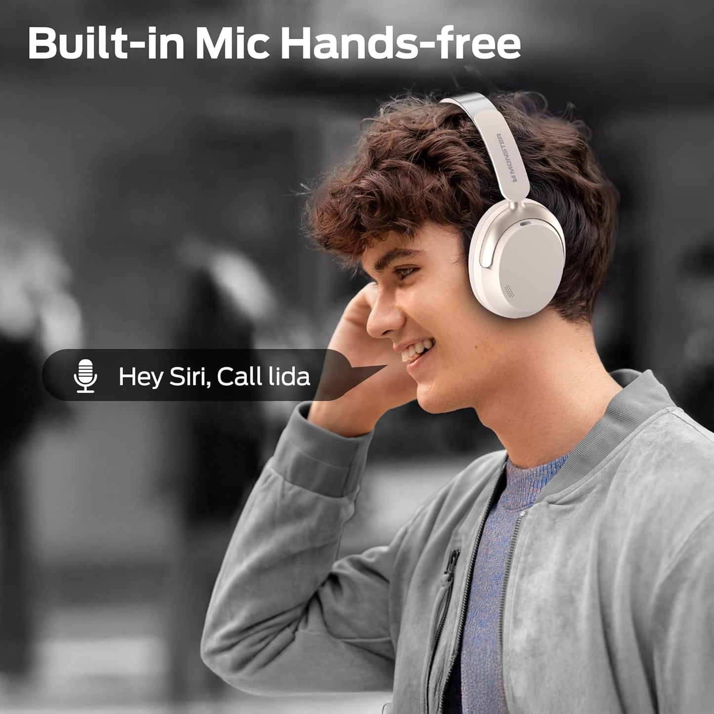 Manos libres Bluetooth Monster Persona 3rd, MultiPoint, A2DP, ANC, Blanco