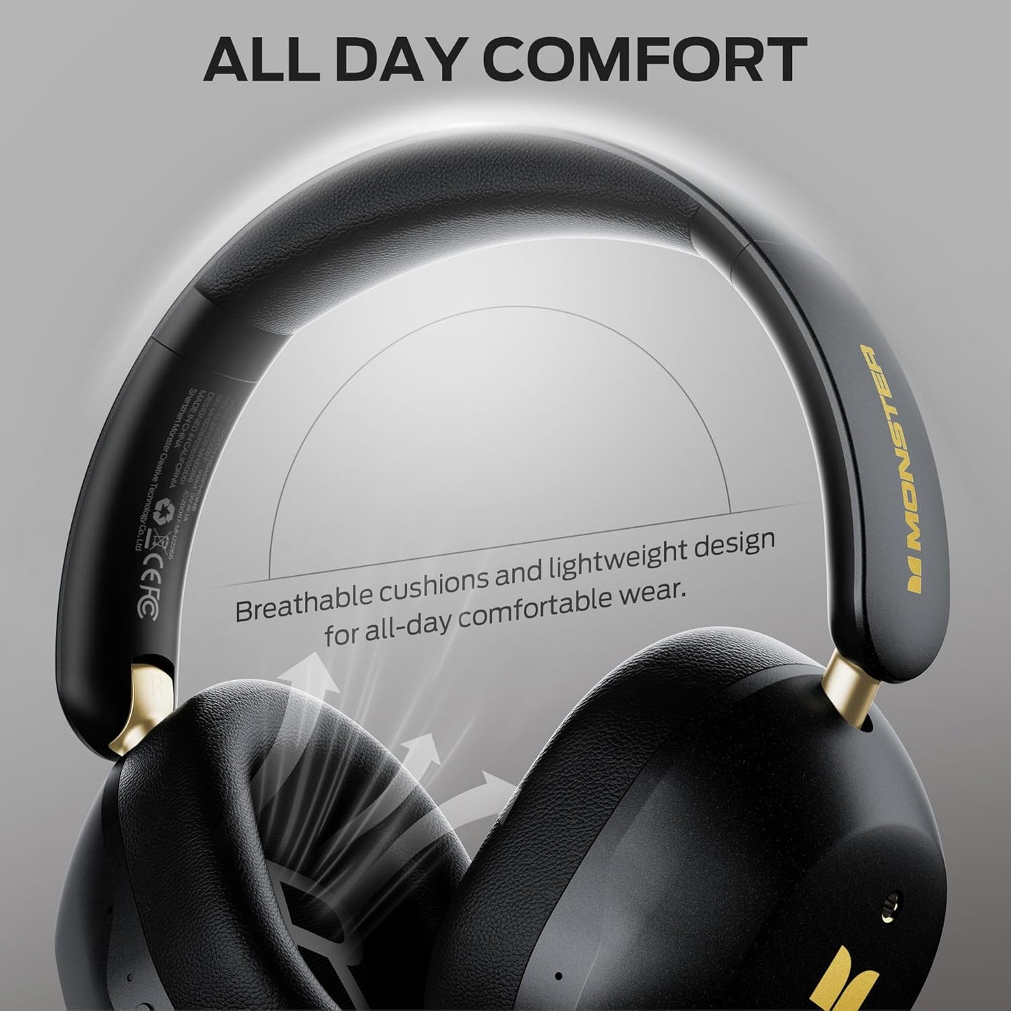 Manos libres Bluetooth Monster Persona 6th, MultiPoint, A2DP, ANC, Negro