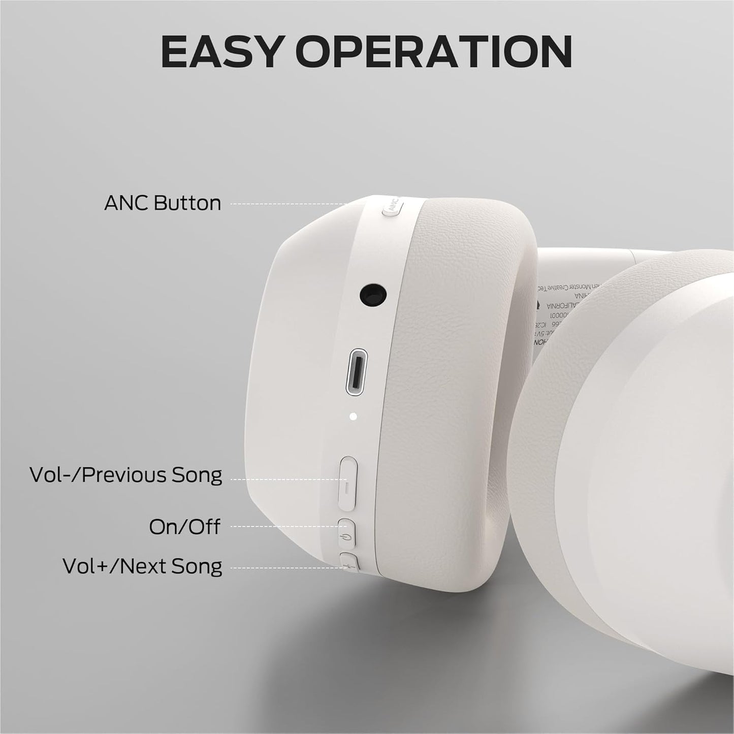 Manos libres Bluetooth Monster Persona 6th, MultiPoint, A2DP, ANC, Blanco