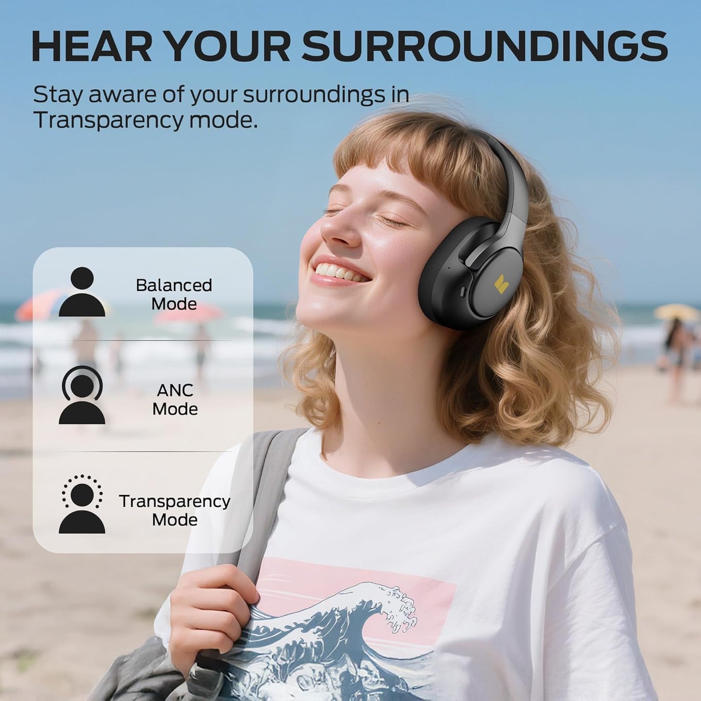 Manos libres Bluetooth Monster Persona 5th, MultiPoint, A2DP, ANC, Negro