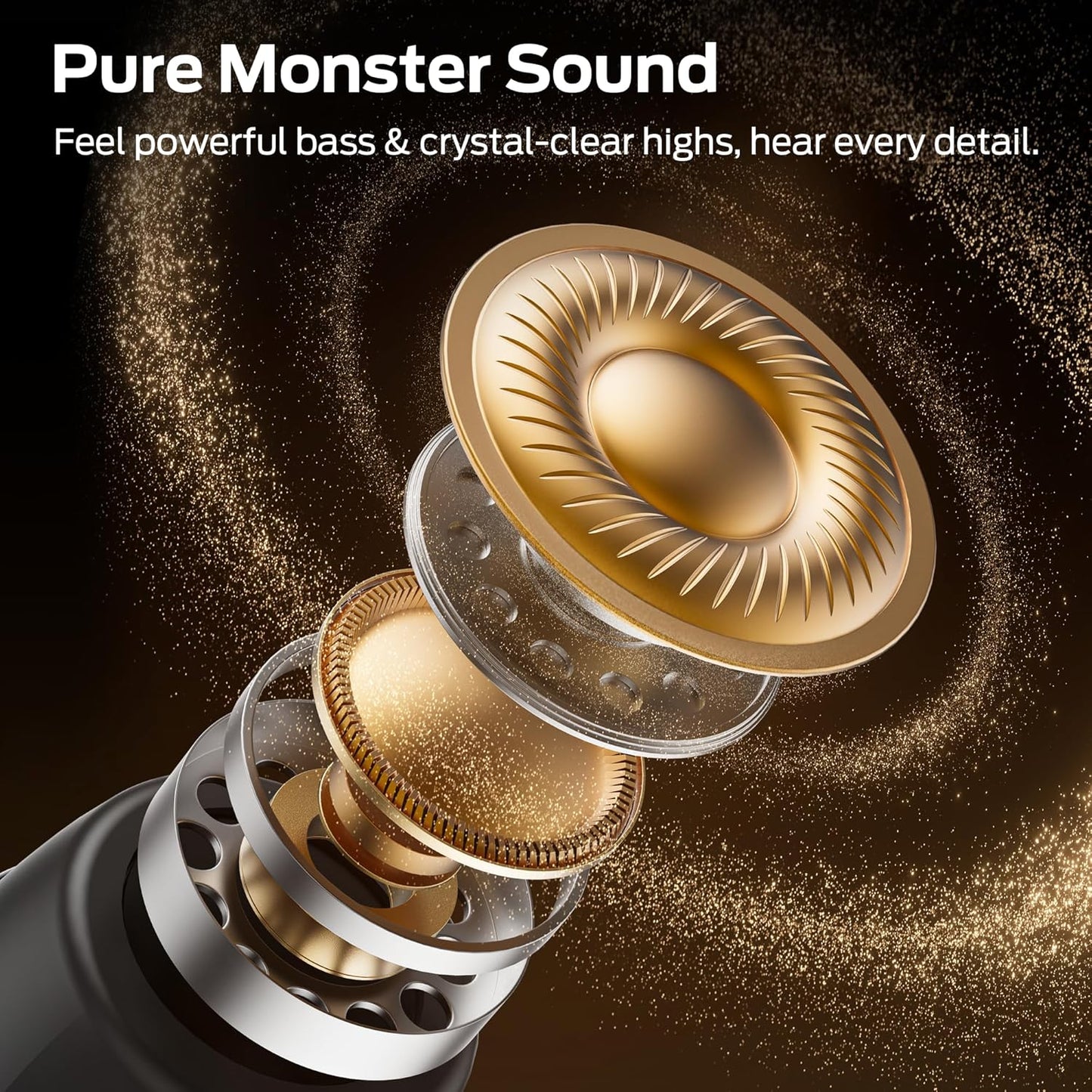 Manos libres Bluetooth Monster Sleep Ear100, TWS, Negro