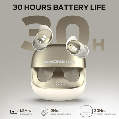 Manos libres Bluetooth Monster Sleep Ear200, TWS, ANC, Dorado