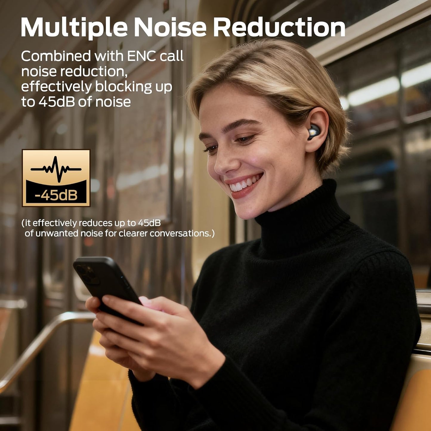 Manos libres Bluetooth Monster Sleep Ear100, TWS, Negro