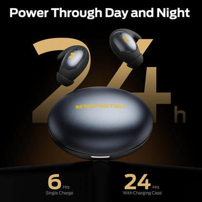 Manos libres Bluetooth Monster Sleep Ear100, TWS, Negro