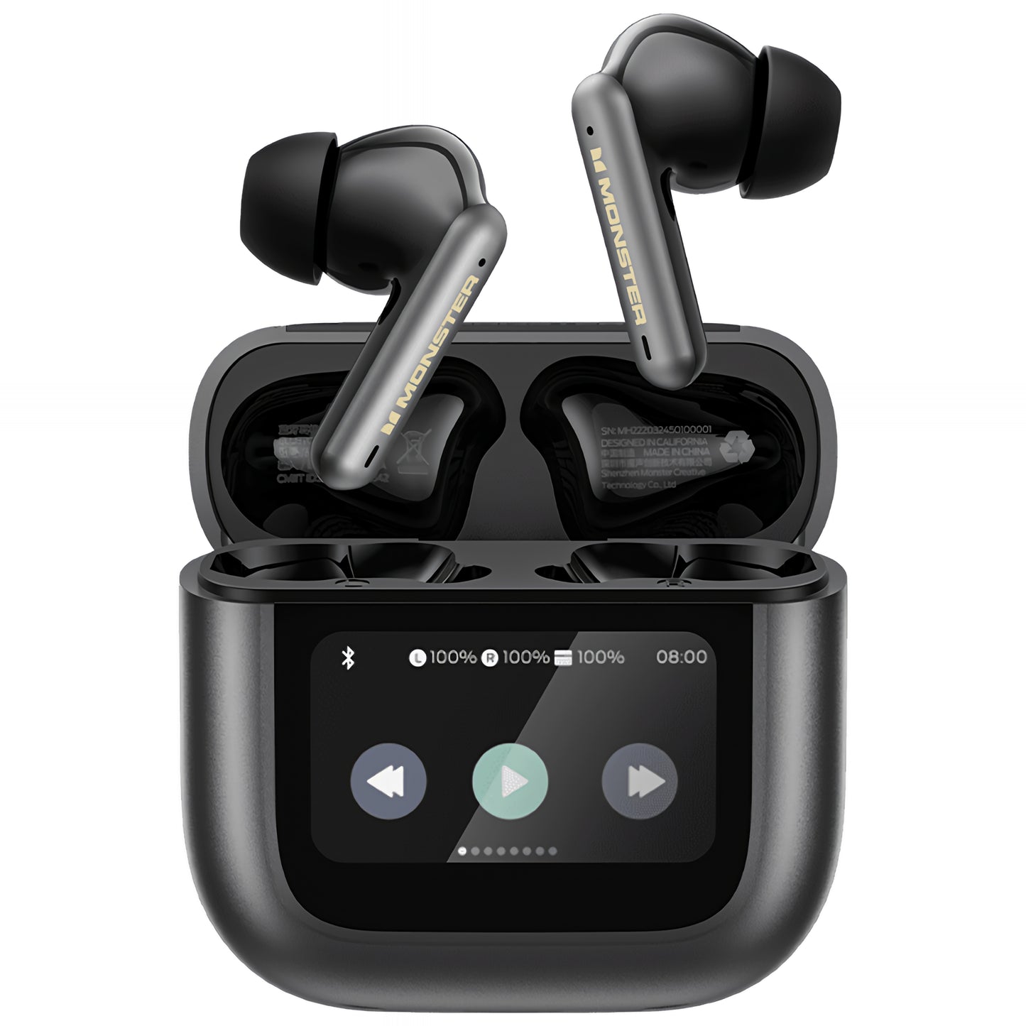 Manos libres Bluetooth Monster TH300, TWS, Negro