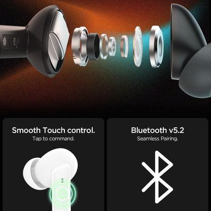 Handsfree Bluetooth Spigen SA2402, TWS, ANC, Blanco