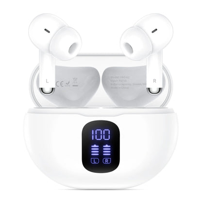 Manos libres Bluetooth Tech-Protect Ultraboost Pro G2, TWS, Blanco