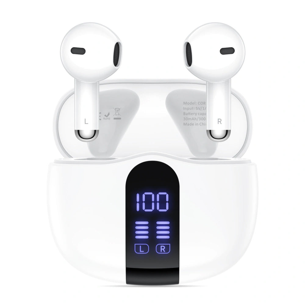 Manos libres Bluetooth Tech-Protect Ultraboost Core G2, TWS, Blanco